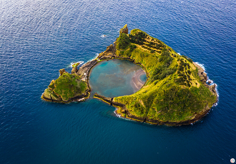 Drone picture of Islet of Vila Franca do Campo, São Miguel Island, Azores