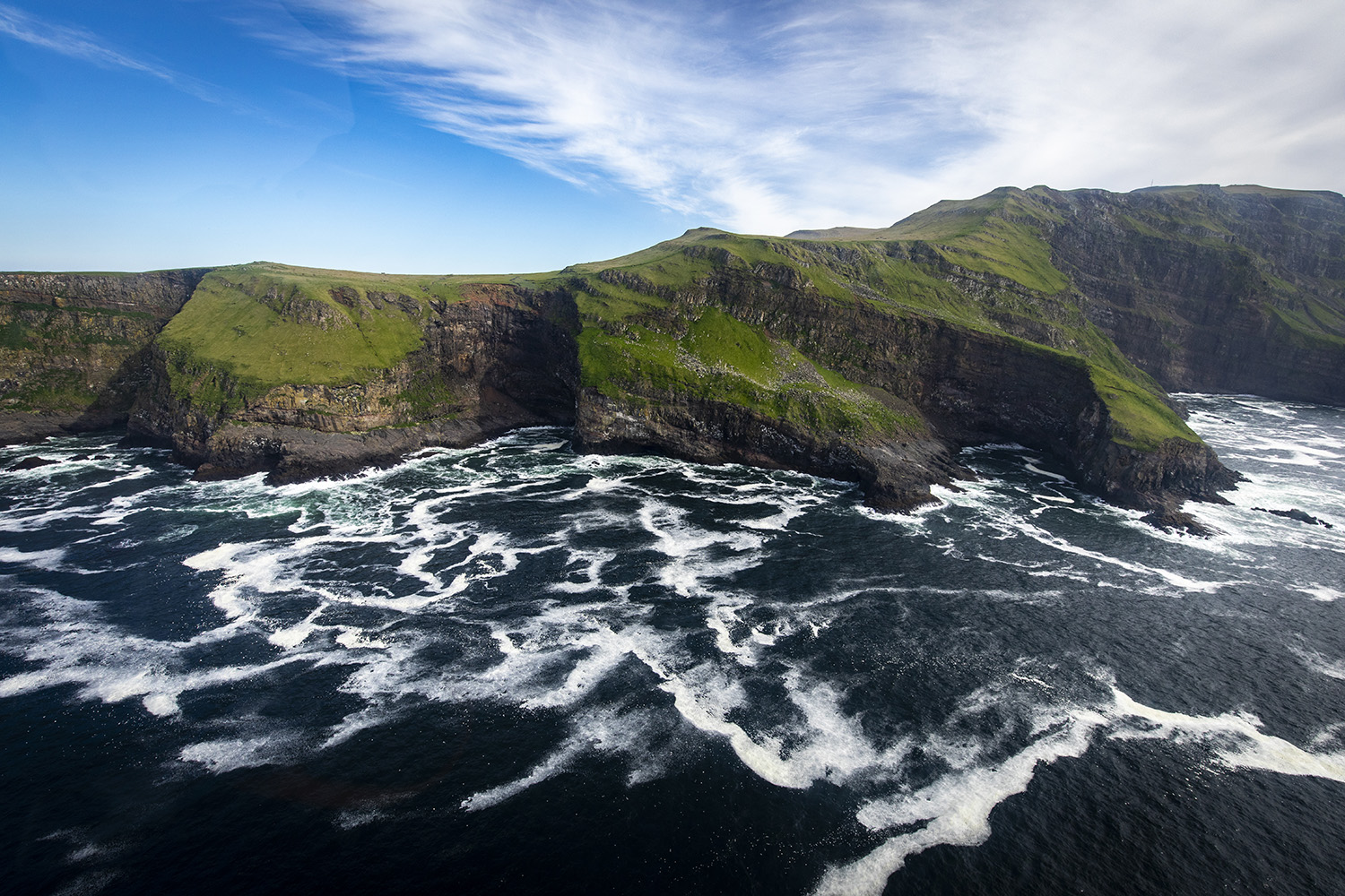 Mykines view from helicopter, Faroe Islands