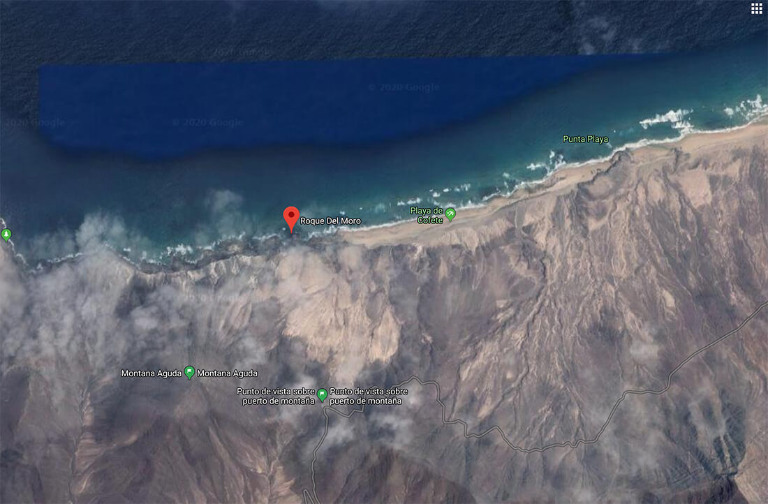 Roque Del Moro on Google Maps, Fuerteventura