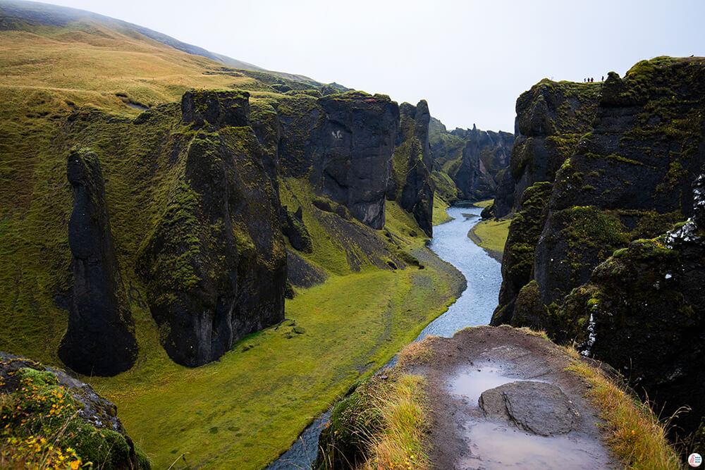 Restricted path on Fjaðrárgljúfur Canyon in the South Coast of Iceland