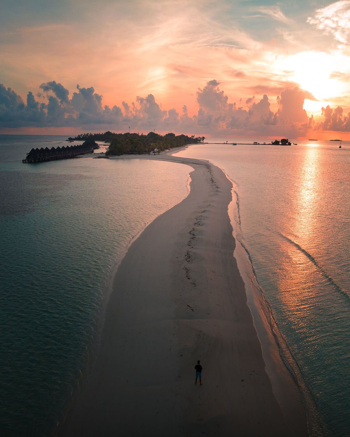 Amazing sunrise on Kuredu Island, Maldives