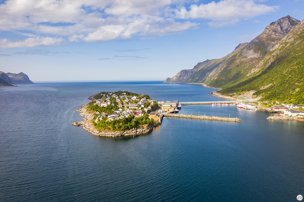 Husøy village from above, Senja, Northern Norway
