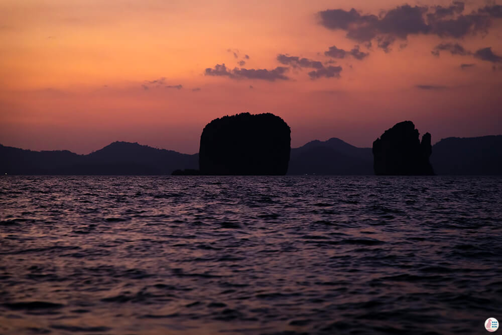 After sunset at Hong Islands, Krabi, Thailand