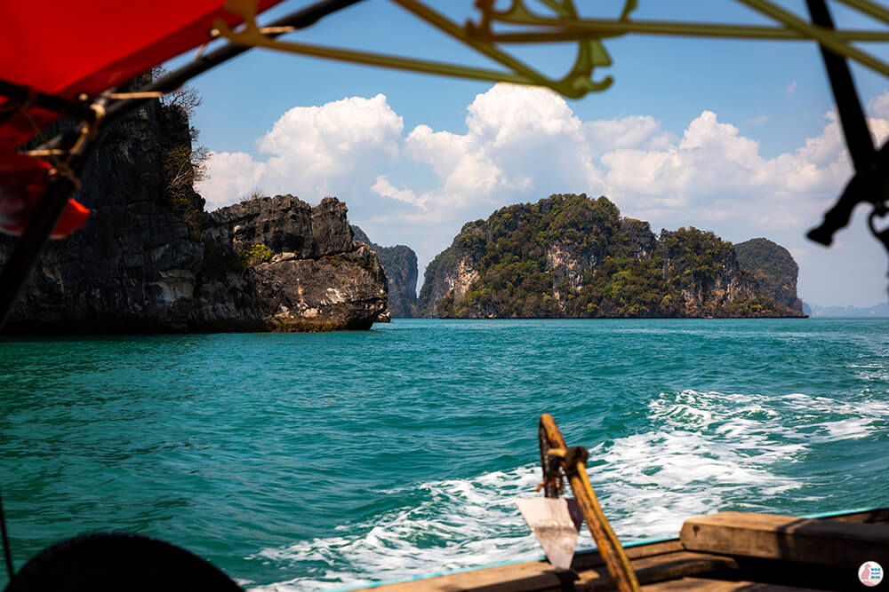Long-tail boat heading towards Hong Islands, Krabi Province, Thailand